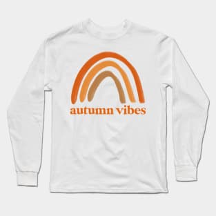 autumn vibes boho rainbow cute fall design Long Sleeve T-Shirt